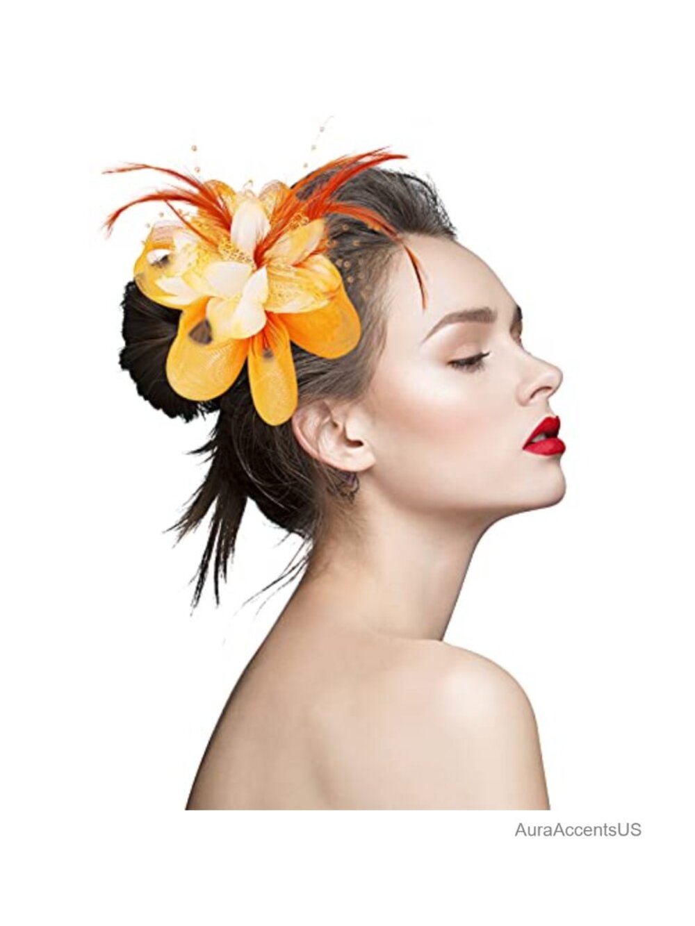 Elegant Feather Mesh Fascinator Hair Clip for Wedding Party Church